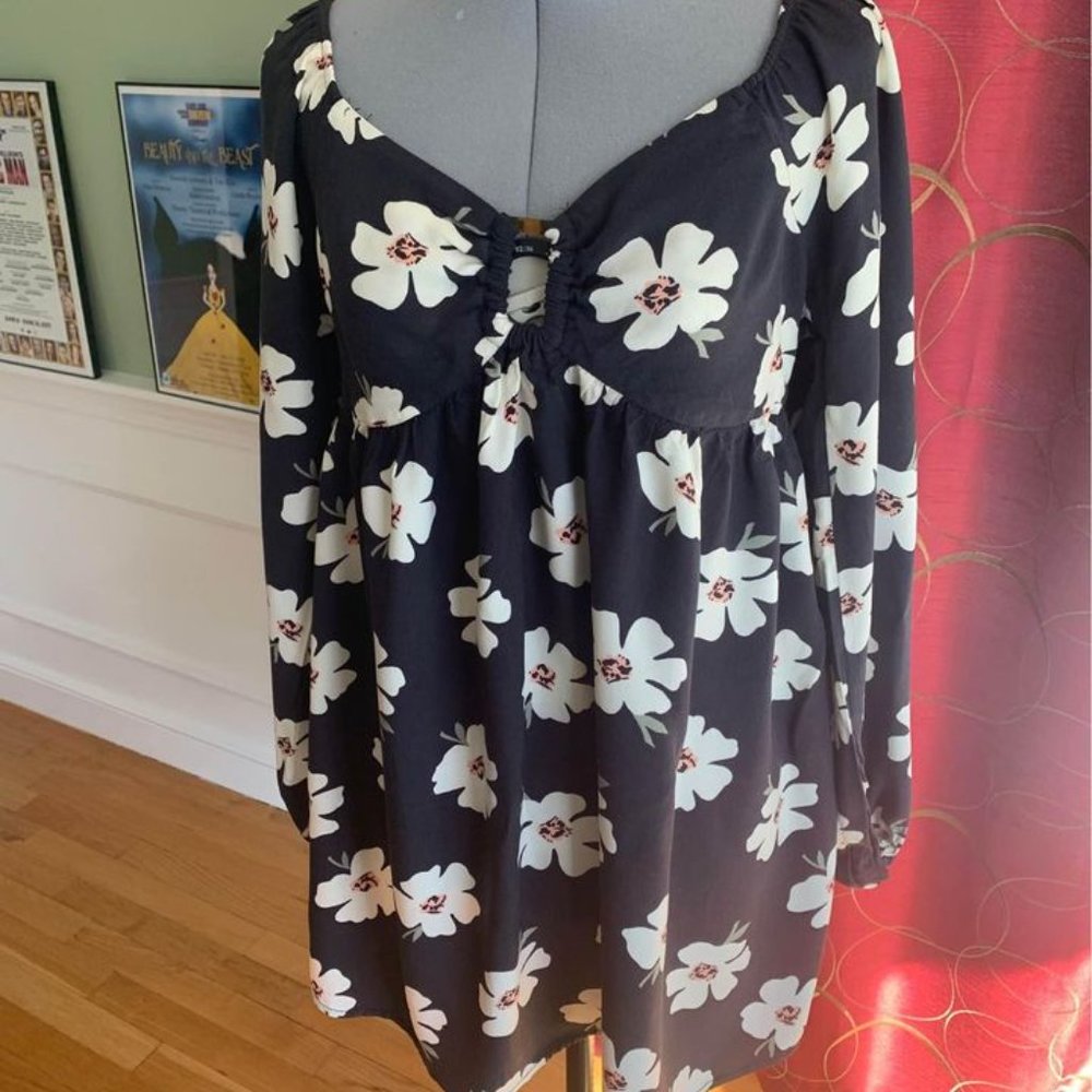 American Eagle Black Mini Dress Off-the-Shoulder With Cutout NEW With Tags